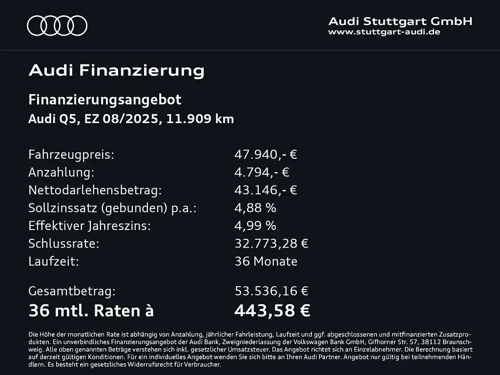 Używany Audi Q5 Basis 299 KM (219 kW) 2025 Biały SUV