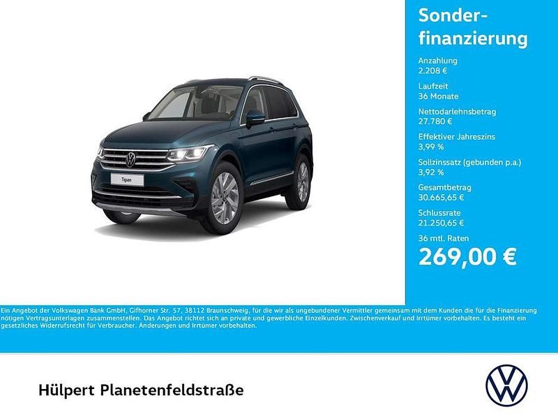 Nightshade blue metallic Gebraucht 2022 VW Tiguan Elegance SUV | 29.988 € (Guter Preis) - Bild 1/4
