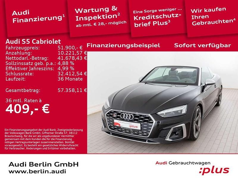 Mythosschwarz metallic Gebraucht 2022 Audi S5 Cabriolet Ambiente Cabrio | 51.900 € (Fairer Preis) - Bild 1/3