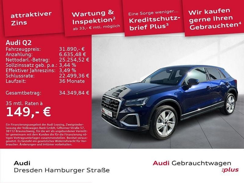 Gebraucht Audi Q2 Advanced Plus 150 PS (110 kW) 2025 Blau SUV