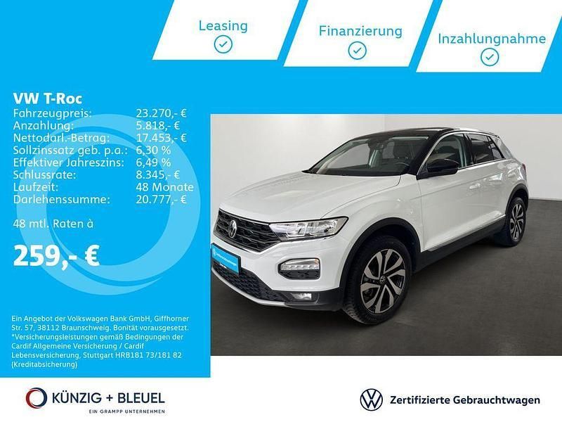 Pure white Gebraucht 2021 VW T-Roc Active SUV | 23.270 € (Superpreis) - Bild 1/4