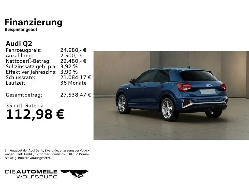 Gebraucht Audi Q2 S-Line 116 PS (85 kW) 2025 Ascariblau metallic SUV