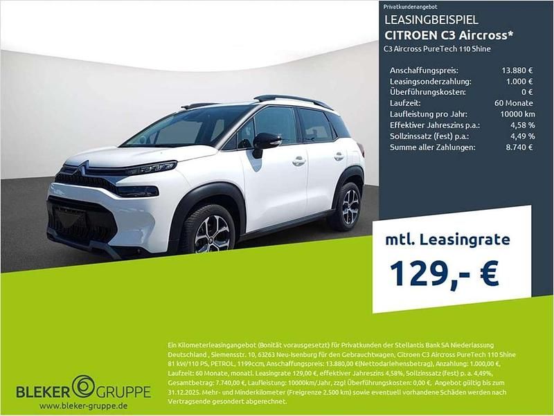 Polar weiß Gebraucht 2023 Citroën C3 Aircross Shine SUV | 13.880 € (Guter Preis) - Bild 1/3