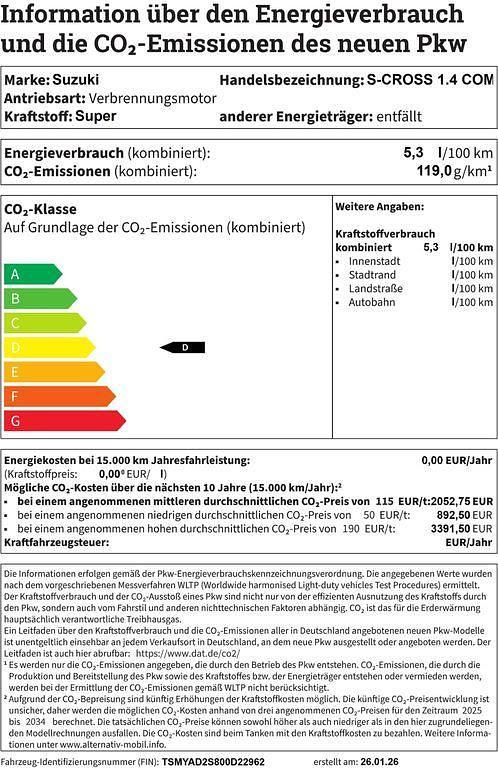 Gebraucht Suzuki SX4 S-Cross Comfort 129 PS (94 kW) 2026 Grau SUV