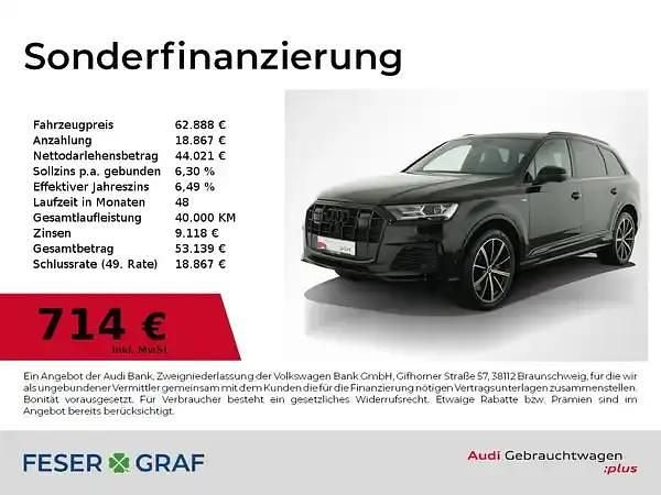 Mythosschwarz metallic Gebraucht 2022 Audi Q7 Ambiente SUV | 62.888 € - Bild 1/2