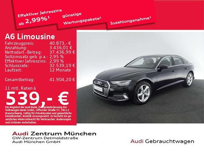 Mythosschwarz metallic Gebraucht 2023 Audi A6 Sport Limousine | 40.873 € (Guter Preis) - Bild 1/1