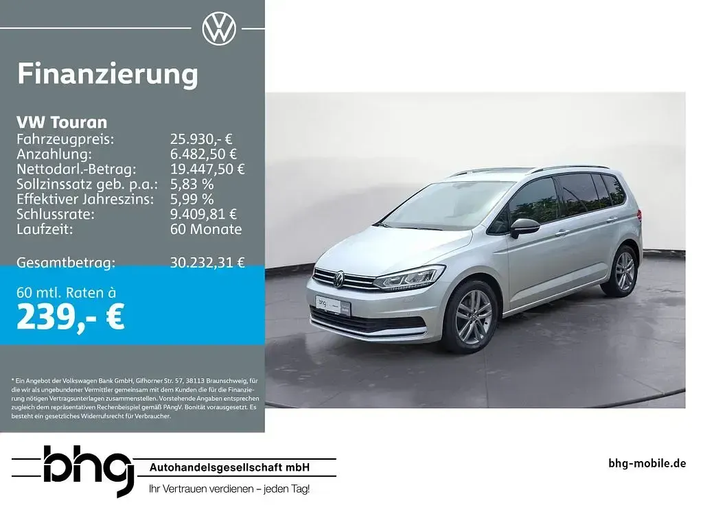 Second-hand VW Touran Active 150 CP (110 kW) 2021 Monovolum