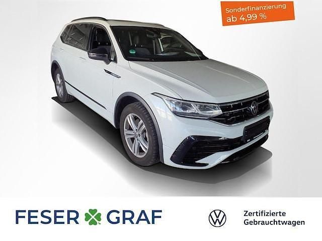 Oryxweiß perlmutteffekt Gebraucht 2024 VW Tiguan Allspace R-line SUV | 45.880 € (Fairer Preis) - Bild 1/2