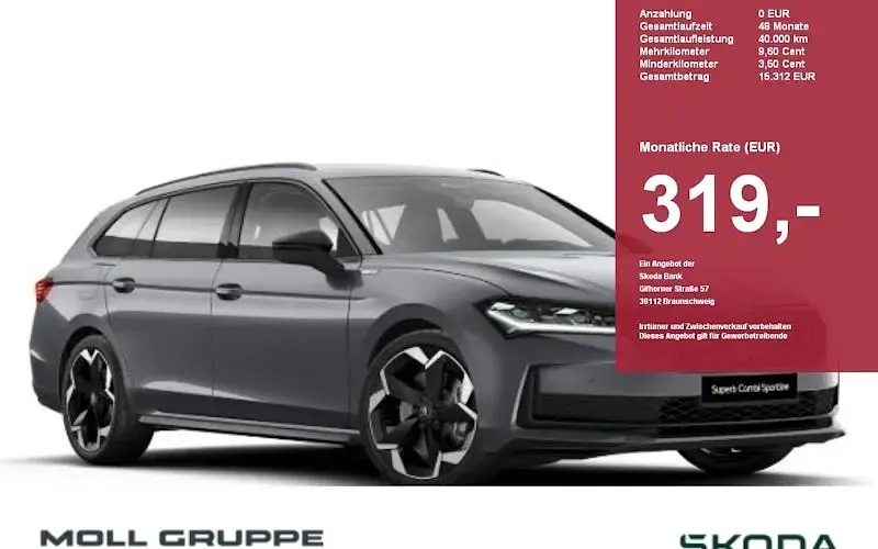 Neu Skoda Superb SportLine 204 PS (150 kW) 2026 Grau Kombi