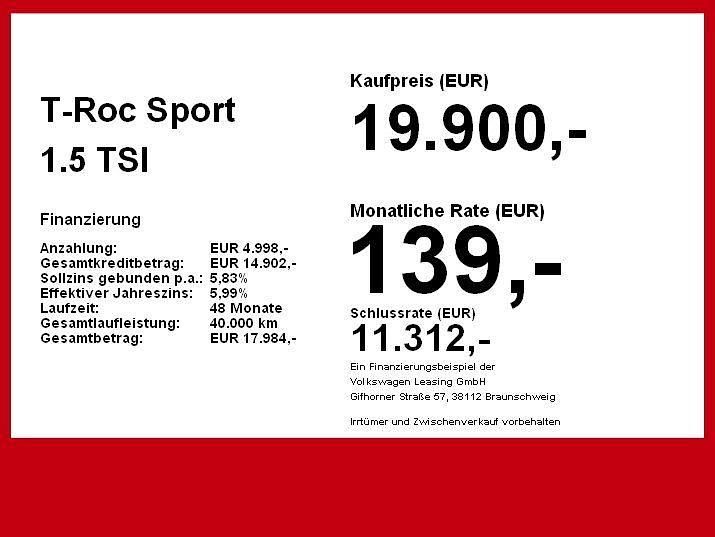 Gebraucht VW T-Roc Sportline 150 PS (110 kW) 2021 Grau SUV