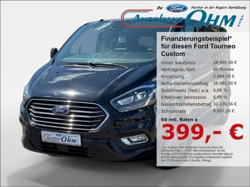 Iridiumschwarz metallic Gebraucht 2019 Ford Tourneo Custom Titanium Van / Kleinbus | 28.990 € (Fairer Preis) - Bild 1/3