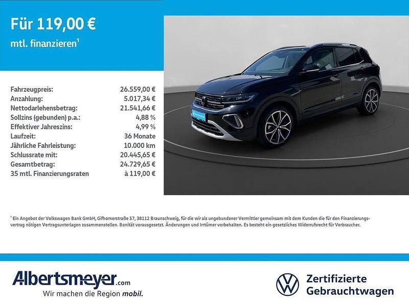 Schwarz Gebraucht 2024 VW T-Cross Style SUV | 26.559 € (Fairer Preis) - Bild 1/3