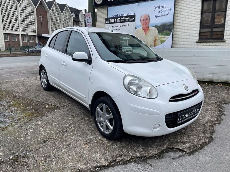 Weiß Gebraucht 2012 Nissan Micra Acenta Kleinwagen | 3.950 € (Fairer Preis) - Bild 1/4