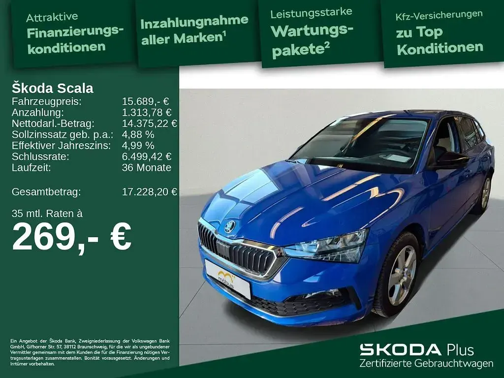 Gebraucht Skoda Scala Cool Plus 95 PS (69 kW) 2022 Energyblau Kleinwagen