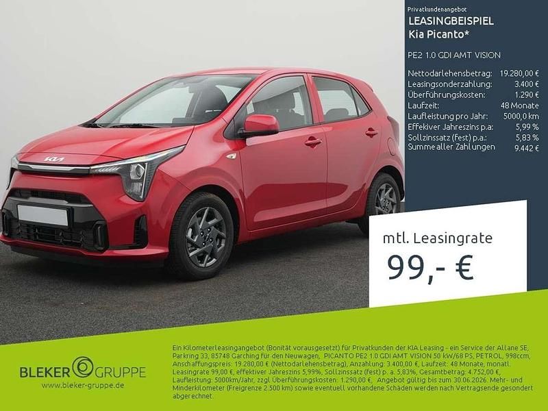 Neu Kia Picanto Vision 68 PS (50 kW) 2025 (beg) signal red Kleinwagen