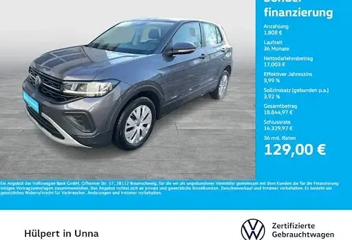 Brugt VW T-Cross Basis 95 HK (69 kW) 2025 Grå SUV