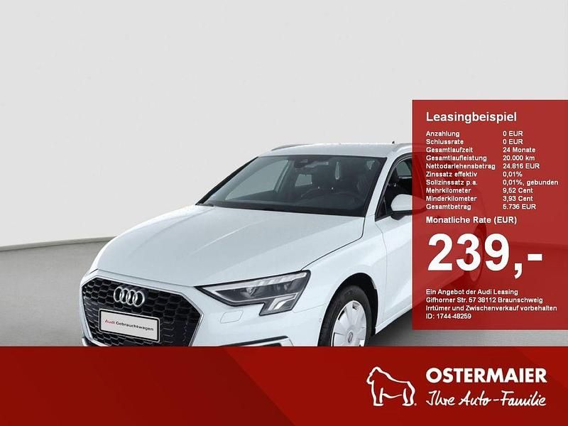 Gletscherweiß metallic Gebraucht 2024 Audi A3 Sportback Advanced Plus Limousine | 26.800 € (Fairer Preis) - Bild 1/4