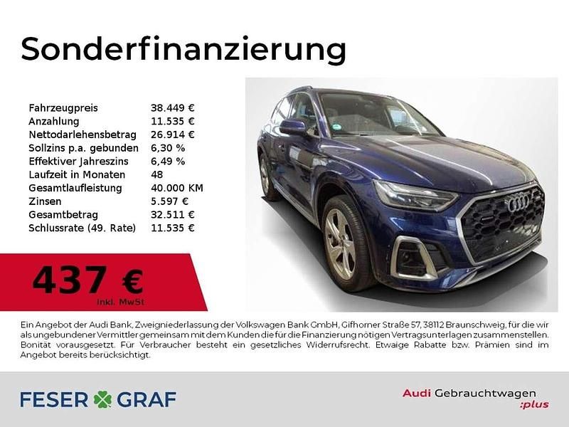 Navarrablau metallic Gebraucht 2022 Audi Q5 Ambiente SUV | 38.449 € (Fairer Preis) - Bild 1/2