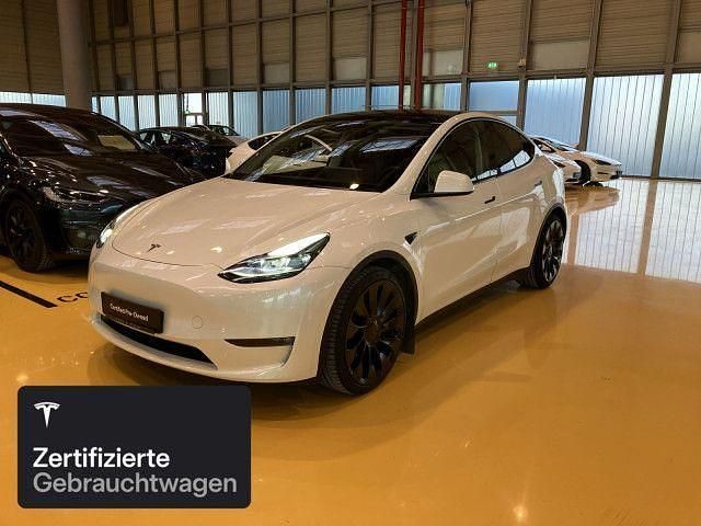 Pearl white multicoat Gebraucht 2022 Tesla Model Y Performance SUV | 39.900 € (Fairer Preis) - Bild 1/4