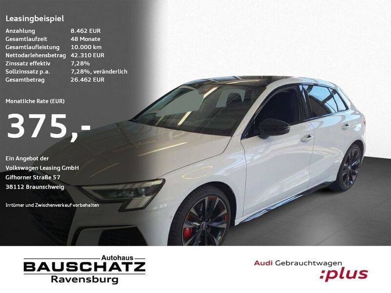 Gletscherweiß metallic Gebraucht 2022 Audi S3 Ambiente Limousine | 42.710 € (Etwas zu teuer) - Bild 1/4