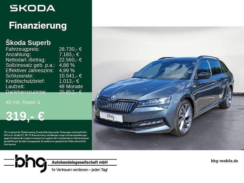 Grau Gebraucht 2021 Skoda Superb SportLine Kombi | 28.730 € (Etwas zu teuer) - Bild 1/4
