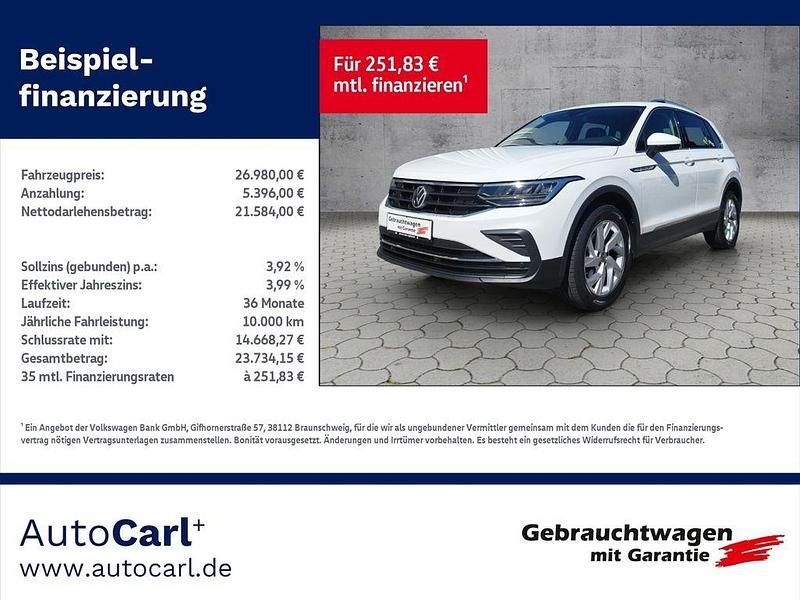 Pure white Gebraucht 2021 VW Tiguan Business SUV | 26.980 € (Superpreis) - Bild 1/4