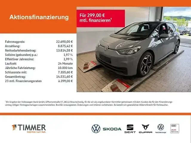 Gebraucht VW ID.3 Pro 106 kW (145 PS) 2022 Mondsteingrau Kleinwagen