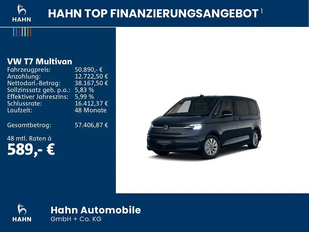 Gebraucht VW Multivan Life 150 PS (110 kW) 2025 Blau Van / Kleinbus
