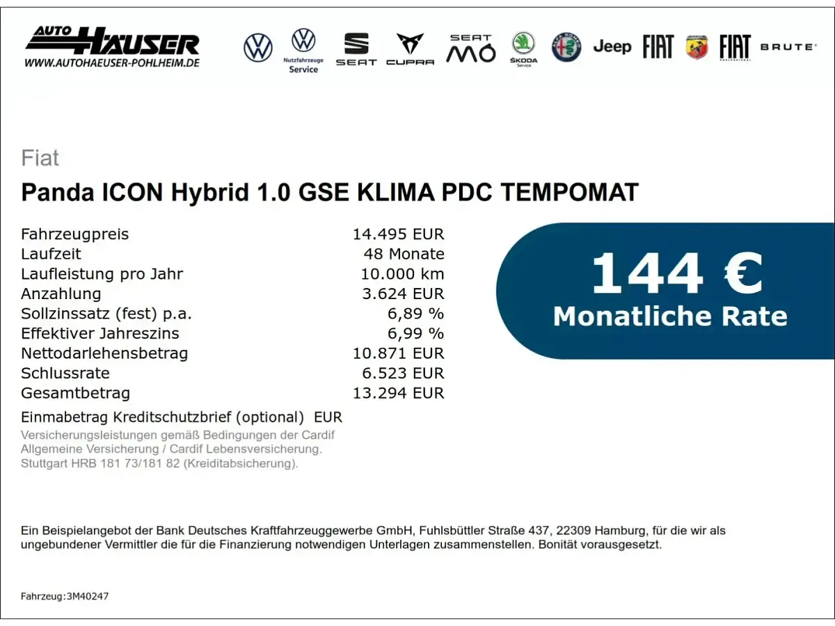 Gebraucht Fiat Panda Icon 69 PS (50 kW) 2025 Limousine