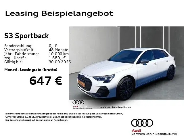 Neu Audi S3 Sport 333 PS (244 kW) 2026 Weiß Limousine