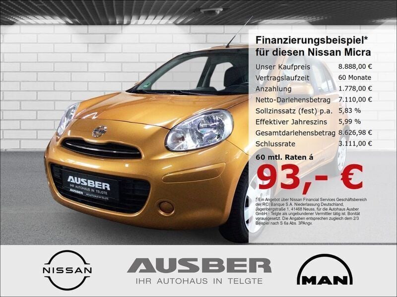 Orange Gebraucht 2012 Nissan Micra Acenta Kleinwagen | 8.888 € (Etwas zu teuer) - Bild 1/4