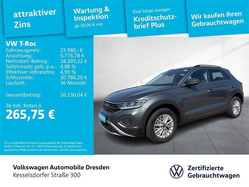 Indiumgrau metallic Gebraucht 2022 VW T-Roc Life SUV | 23.980 € (Guter Preis) - Bild 1/4