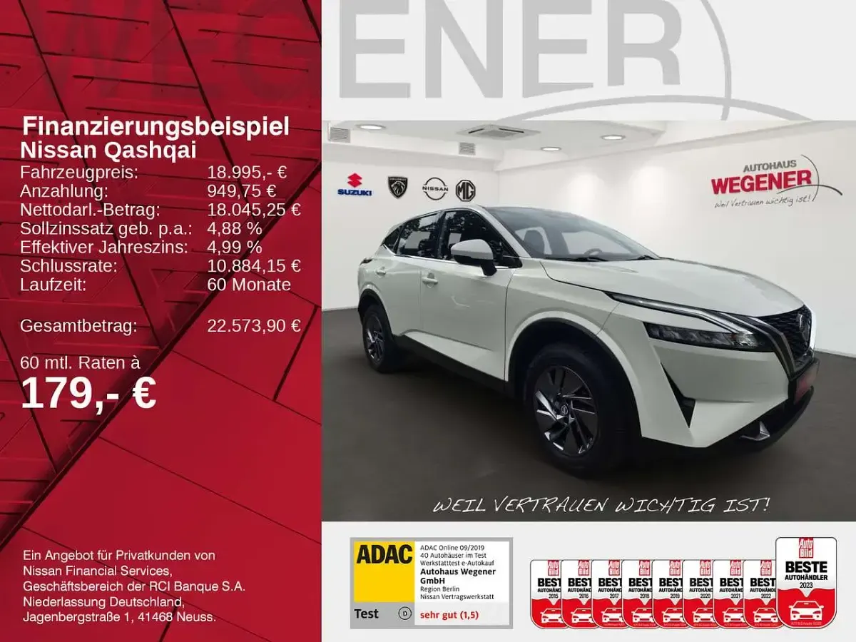 Gebraucht Nissan Qashqai Acenta 140 PS (102 kW) 2022 Weiß SUV