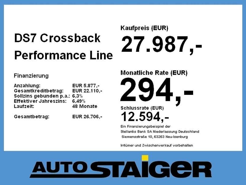 Gebraucht DS Automobiles DS7 Crossback Performance Line Plus 299 PS (219 kW) 2022 Lackierung platiniumgrau/meta SUV