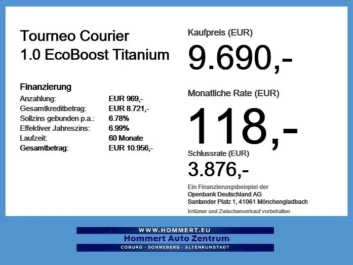 Gebraucht Ford Tourneo Courier Titanium 101 PS (74 kW) 2017 Blau Van / Kleinbus