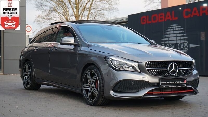 Mountaingrau met. Gebraucht 2018 Mercedes CLA250 Shooting Brake AMG line Kombi | 23.885 € (Guter Preis) - Bild 1/4