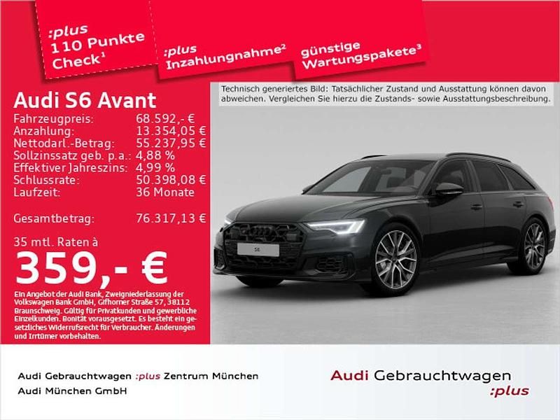 Mythosschwarz metallic Gebraucht 2024 Audi S6 Ambiente Kombi | 68.592 € (Superpreis) - Bild 1/2