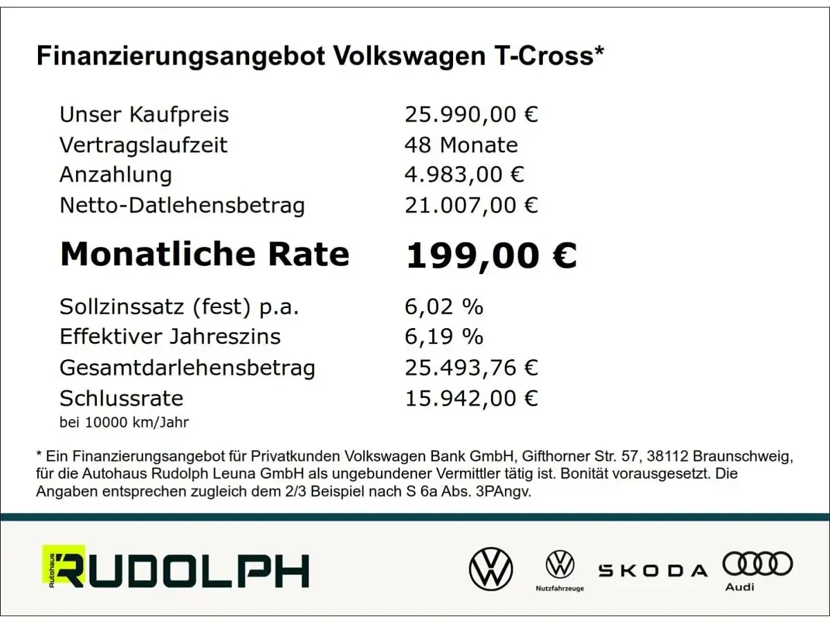 Neu VW T-Cross Life 95 PS (69 kW) 2026 Pure white SUV