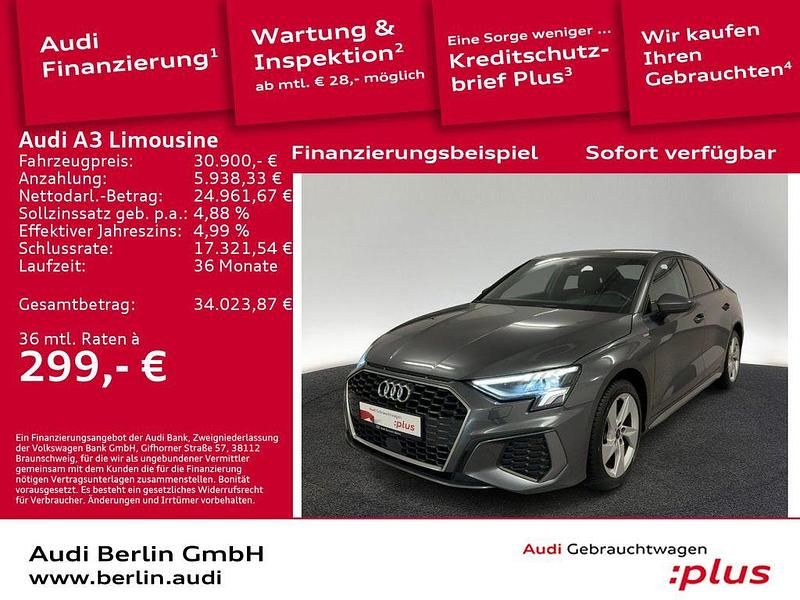 Daytonagrau perleffekt Gebraucht 2022 Audi A3 S-Line Limousine | 30.900 € (Teuer) - Bild 1/3