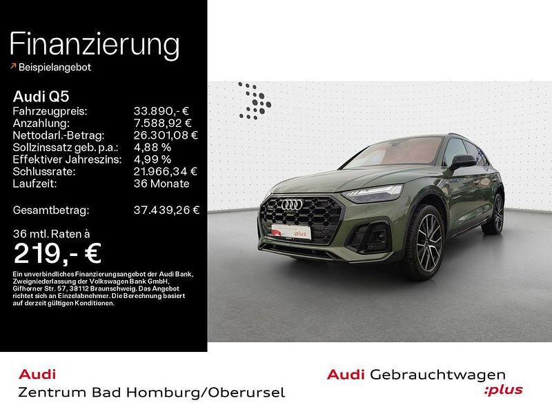 Distriktgrün metallic Gebraucht 2022 Audi Q5 S-Line SUV | 33.890 € (Guter Preis) - Bild 1/4