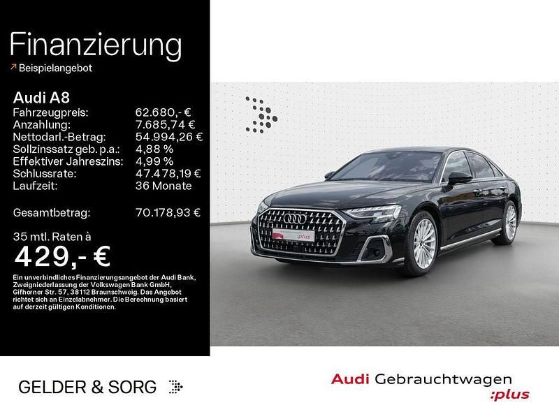 Mythosschwarz metallic Gebraucht 2024 Audi A8 Ambiente Limousine | 62.680 € (Superpreis) - Bild 1/4