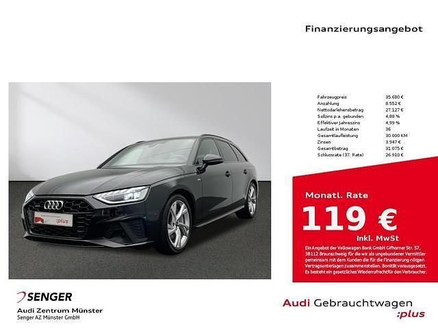 Mythosschwarz metallic Gebraucht 2023 Audi A4 S-Line Kombi | 35.680 € (Superpreis) - Bild 1/3