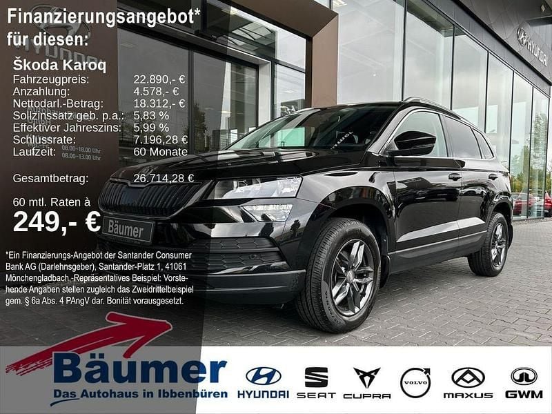 Schwarz Gebraucht 2020 Skoda Karoq Ambition SUV | 22.890 € (Fairer Preis) - Bild 1/4