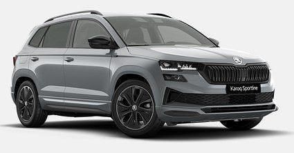 Smokey diamond silber metallic Neu 2025 Skoda Karoq SportLine SUV | 34.990 € (Fairer Preis) - Bild 1/4