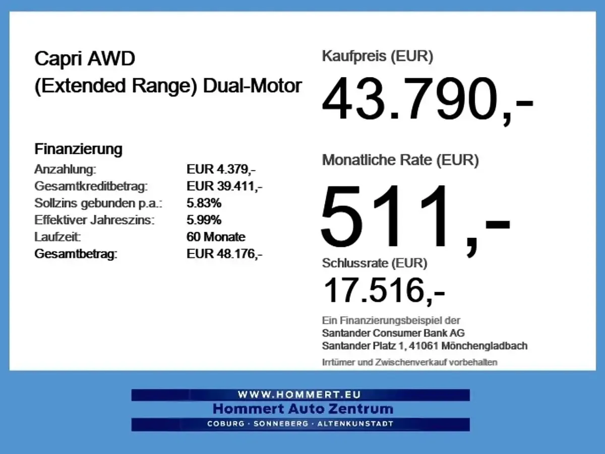 Neu Ford Capri Extended Range 250 kW (340 PS) 2025 Frostweiß SUV
