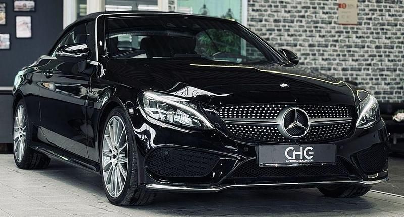 Schwarz Gebraucht 2017 Mercedes C220 AMG line Cabrio | 26.990 € (Fairer Preis) - Bild 1/4
