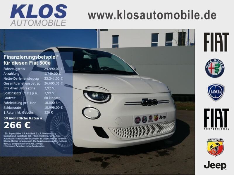 Weiß Gebraucht 2022 Fiat 500e Icon Limousine | 24.990 € - Bild 1/4
