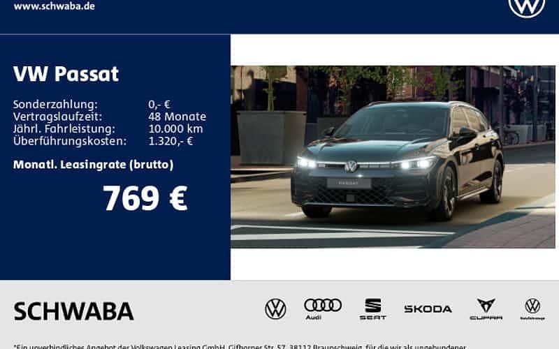 Schwarz Neu 2025 VW Passat R-line Kombi | 57.290 € (Teuer) - Bild 1/4