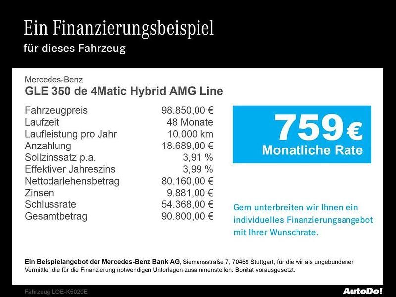Weiß Gebraucht 2025 Mercedes GLE350 AMG SUV | 98.850 € - Bild 1/2