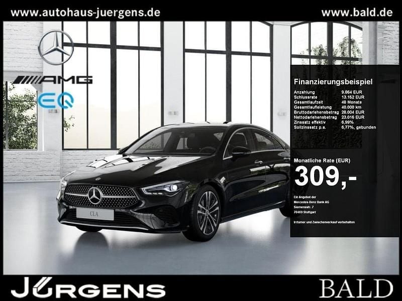 Kosmosschwarz metallic Gebraucht 2024 Mercedes CLA200 Progressive Coupé | 32.880 € (Superpreis) - Bild 1/4